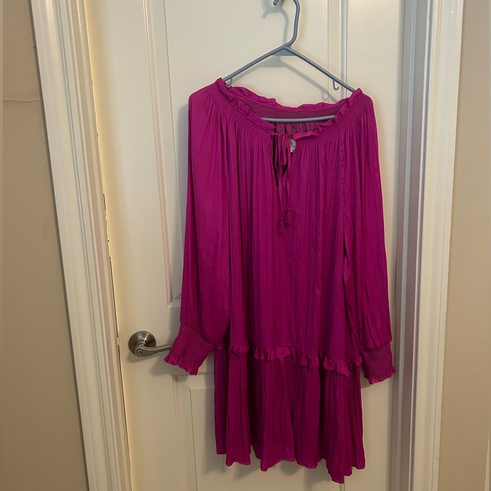 Short, flowy, purple Anthropologie dress